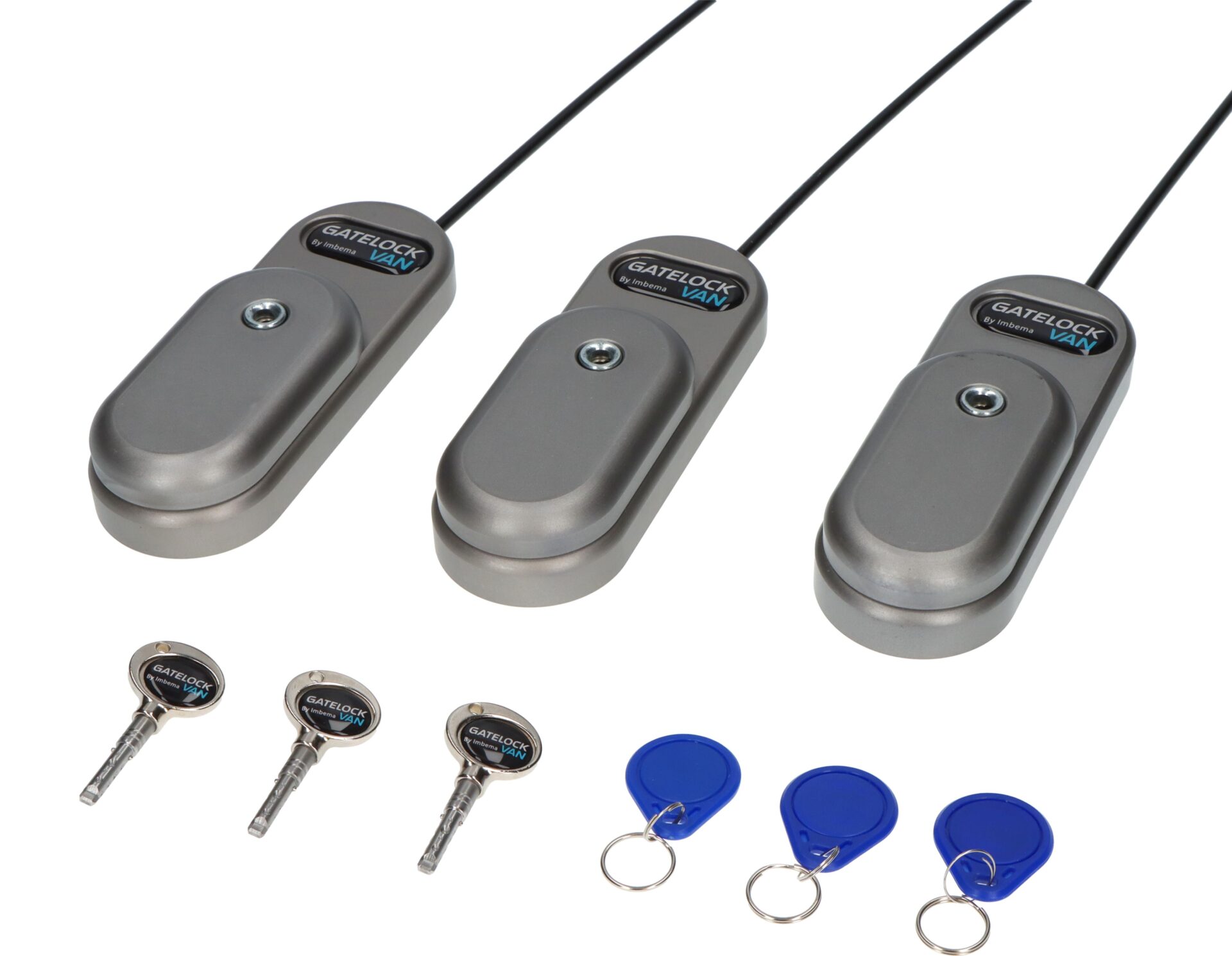 GATELOCK Van Medium elektrisch beveiligingsslot - met tag - set van 3 sloten